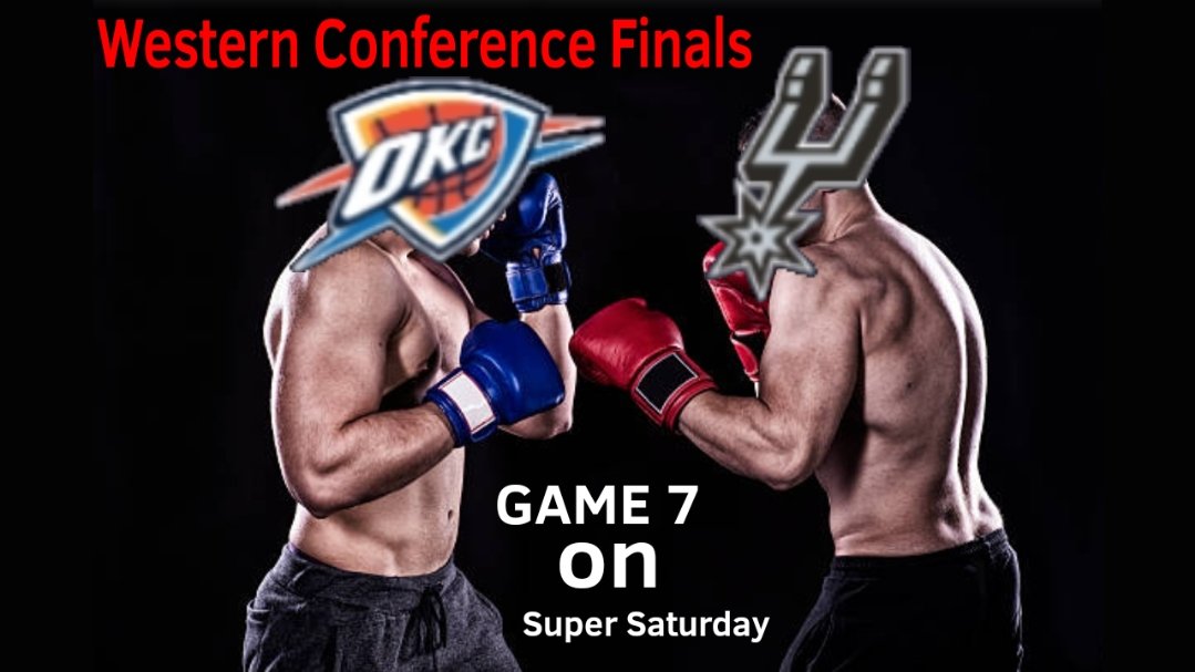 VerMillTCoin's tweet photo. This Game 7 is Coming &amp; I'm pumped up, Spurs not Over &amp; OKC is Going to Tired but Oh-No America wants San Antonio, not a Rigged Finals, This Weekend has A Super Saturday Game &amp; I'm Ready #PorVida https://t.co/i6p62Xp5tc
