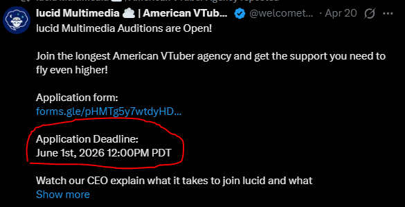 EdenEclipseVT's tweet photo. @welcometolucid Sorry, I'm just a little confused since I was wanting to be a talent and your pinned says June 1st for auditions. Unless are you talking about your Content Clinic? What is the difference between the Content Clinic and the talent auditions? https://t.co/vbeWTjAE8A