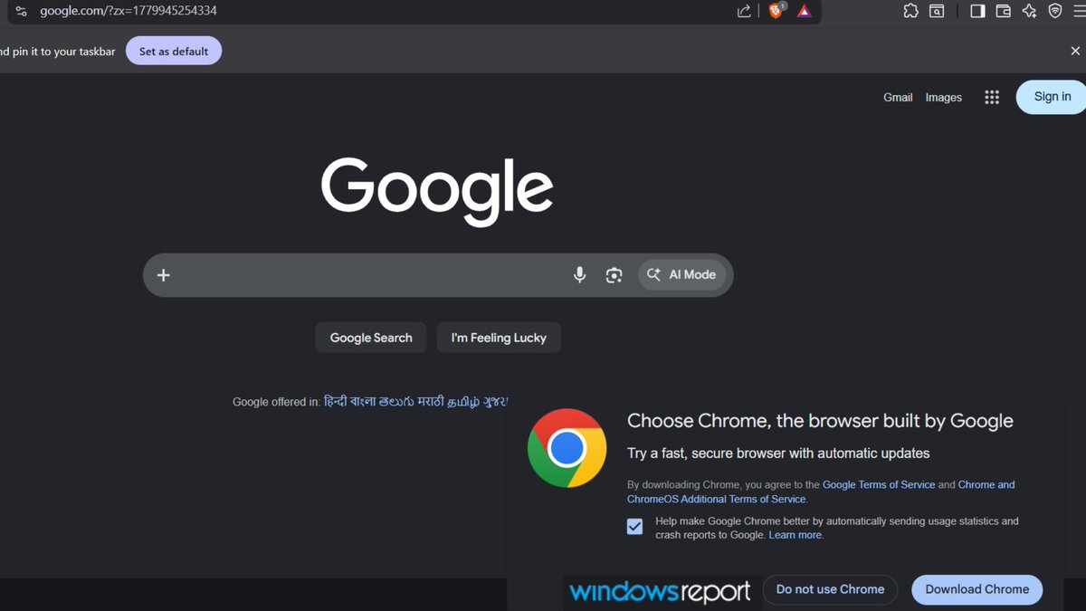windowsreport's tweet photo. Google is literally using your choice to avoid Chrome as a reason to spam you with Chrome ads. The confidence is almost impressive.
https://t.co/RURChF8ZGN https://t.co/pnJKtoEzNJ