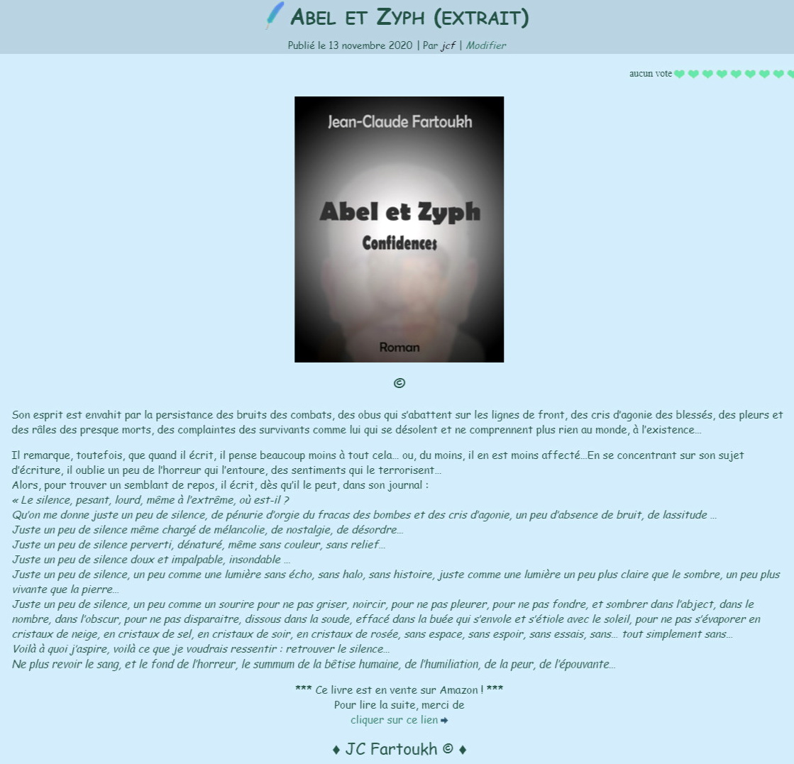 les_ecrits_fr's tweet photo. #Abel et #Zyph JC.#Fartoukh
#FridayReads #VendrediLecture
Ce #roman raconte la vie d'une #famille traversant les 2 #principales #guerres du 20e s
Il aborde des #réflexions sur l'#infini,…
#Lire=>https://t.co/XkkQuE1EJ0
#lesecrits #Récit #AbelEtZyph
#Suite=https://t.co/mS8vjns3qE https://t.co/p9SRhdoEK8