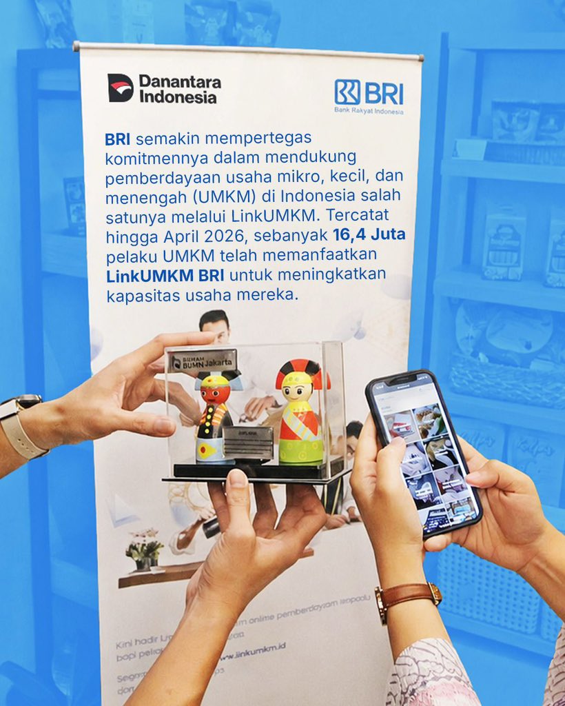 BANKBRI_ID's tweet photo. Punya usaha dan mau naik kelas? Belajarnya mulai dari LinkUMKM BRI aja✨

Satu platform yang punya banyak fitur untuk bantu usaha terus berkembang.

Yuk, bikin usahamu makin adaptif dan siap tumbuh bersama LinkUMKM BRI!

#MelayaniSepenuhHati
#BRIMelayaniSepenuhHati
#SatuBankUntukSemua
#DanantaraCX100