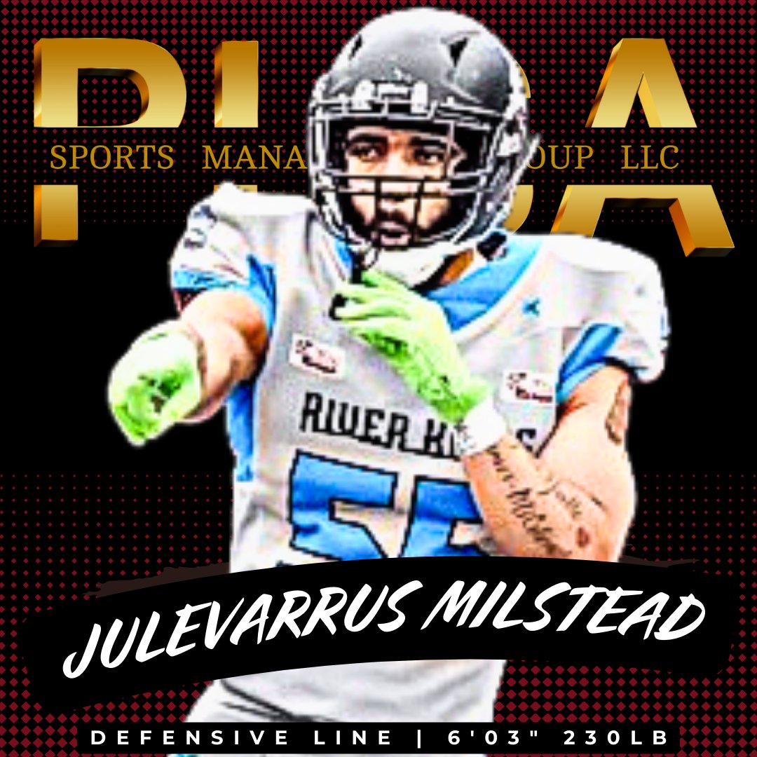ProLevelAgents's tweet photo. 🚨 FREE AGENT ALERT 🚨

JULEVARRUS MILSTEAD (DL) is ready to play

Height:  6'03"
Weight:  230lb
College:  Nelson University / Waldorf University 

https://t.co/p0Q92JZMtD

Agent:  jjones@prolevelagents.com https://t.co/oJkzoFtd3f
