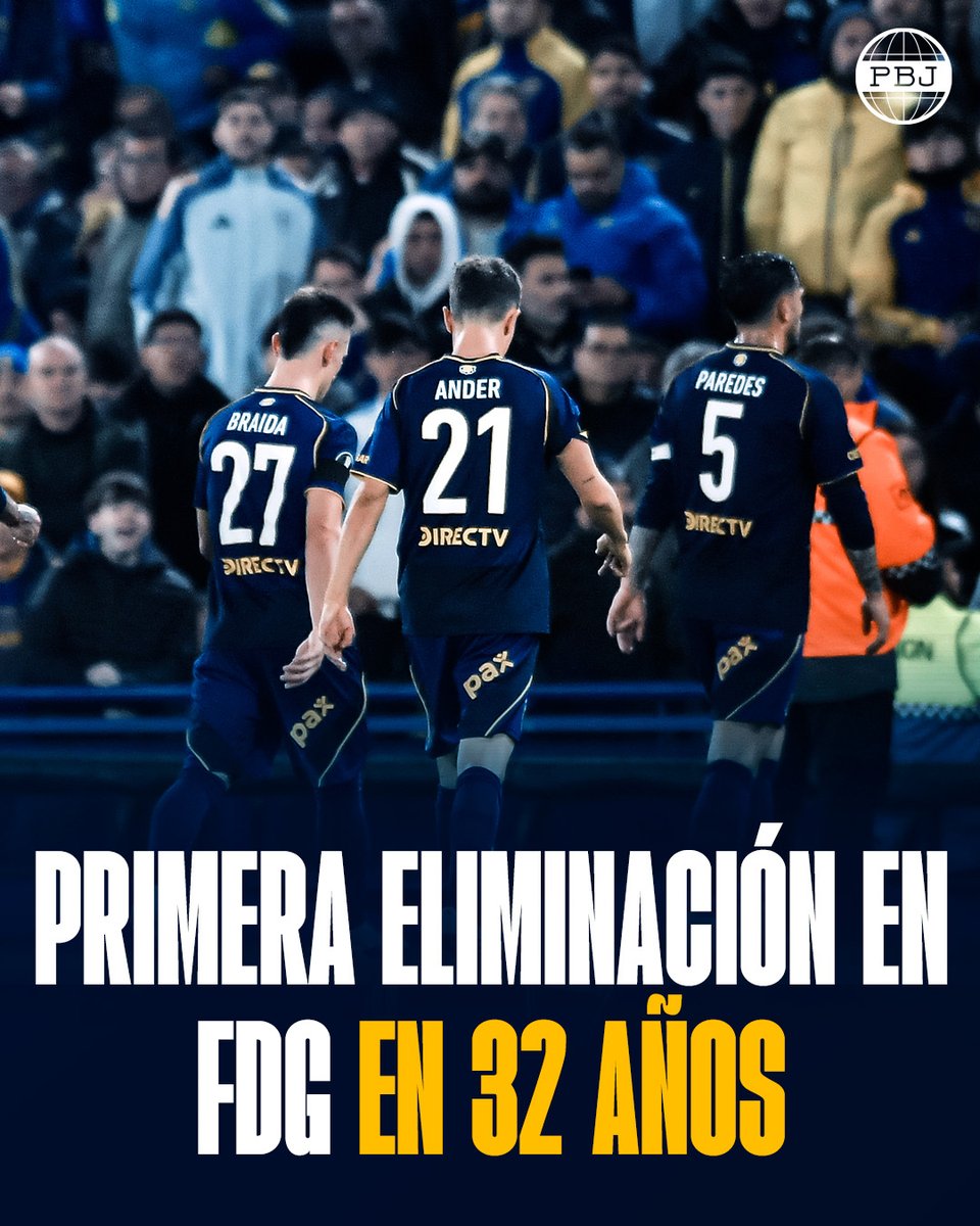 PlanetaBoca's tweet photo. ❌ Boca se quedó afuera de la Libertadores en fase de grupos por primera vez en 32 años.

❌ La última vez había sido en 1994 (se clasificaban tres equipos a 8vos de final y terminó último).

❌ Es la quinta vez que ocurre en toda la historia del Xeneize (las 3 restantes -'71, '82 y '86- fueron con el formato en el que solo el 1° del grupo se metía en la segunda fase).