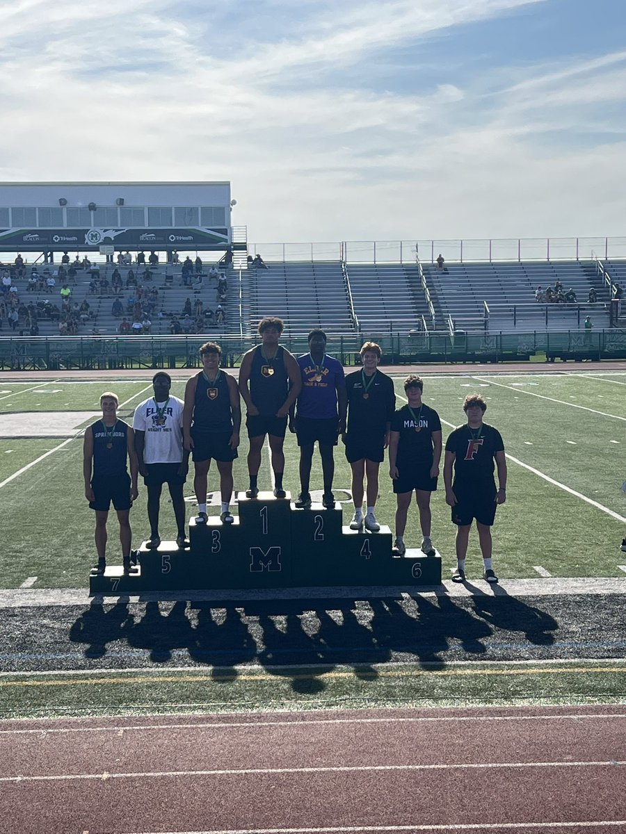 CoachFrankRusso's tweet photo. OHSAA SUPER REGIONAL- Discus - Carter Matthews takes 🥇161-02 KoaAnoai 🥉158-04🚨Both punch their 🎟️to the STATE CHAMPIONSHIP 🏆 https://t.co/SUWK7E2ev3