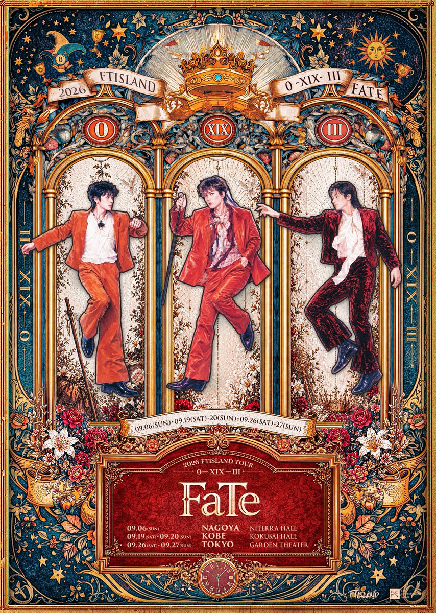 ftisland_japan's tweet photo. ＼2026 FTISLAND TOUR 0 — XIX — III 'FaTe' in JAPAN ／
9月に待望の秋ツアー開催決定‼︎📢

📍9/6：Niterra日本特殊陶業市民会館 フォレストホール(名古屋)
📍9/19&20：神戸国際会館こくさいホール(神戸)
📍9/26&27：東京ガーデンシアター(東京)

🎟️Primadonna Japan先行：6/22(月)18:00~

🔗詳細はこちら
https://t.co/mdEAfgHr9Y

#FTISLAND #FaTe