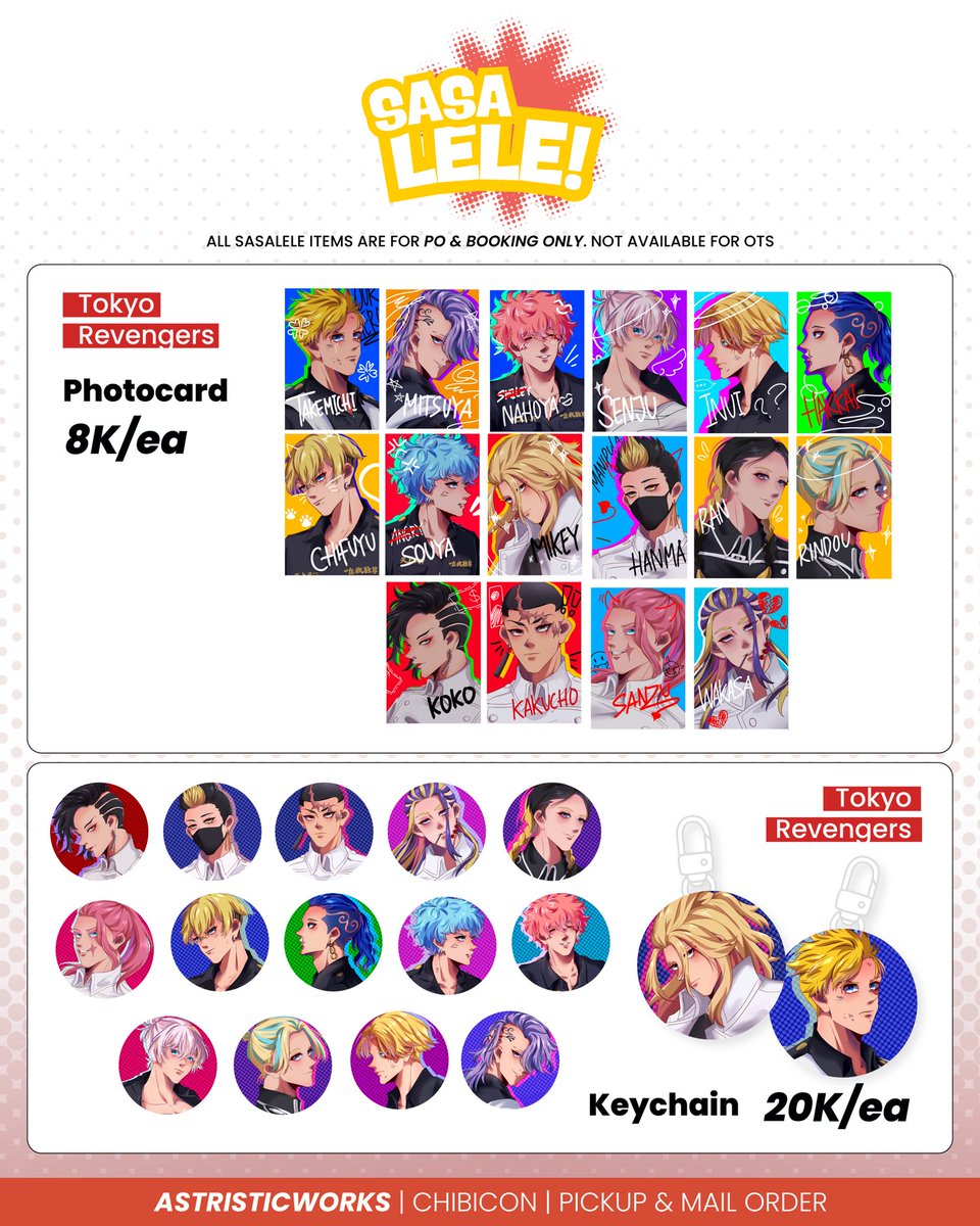 astristicworks's tweet photo. #CHIBICONX #CHIBICON catalogue

< SASA LELE ITEMS > 

✈️: Tokyo Revengers, Chainsaw Man, Blue Lock, Genshin https://t.co/iOoqvJGHRw