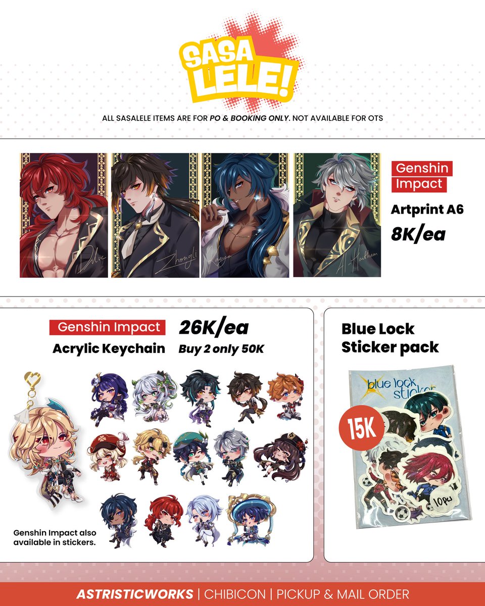astristicworks's tweet photo. #CHIBICONX #CHIBICON catalogue

< SASA LELE ITEMS > 

✈️: Tokyo Revengers, Chainsaw Man, Blue Lock, Genshin https://t.co/iOoqvJGHRw