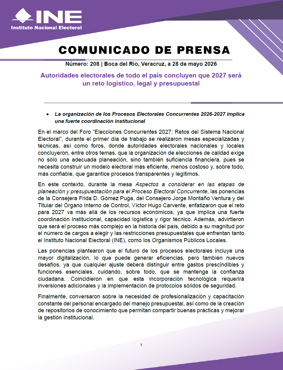 INEMexico's tweet photo. #BoletínINE 📄| Autoridades electorales de todo el país concluyen que 2027 será un reto logístico, legal y presupuestal.

🔗 Más información en el siguiente enlace: https://t.co/UzXpIFjWr1 https://t.co/KnB3IHRBl1