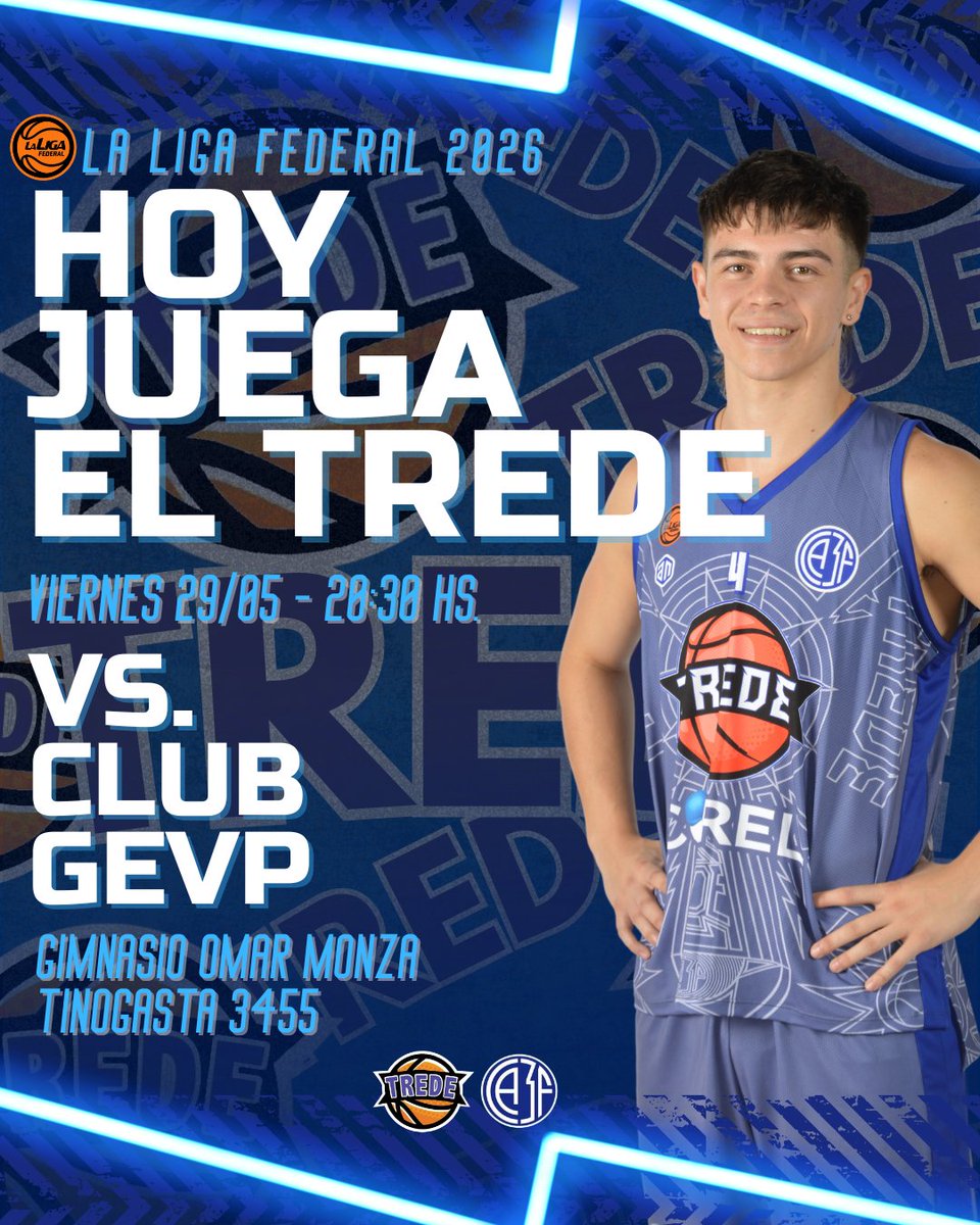 tredebasquetok's tweet photo. ¡HOY JUEGA EL TREDE! 💙🤍🏀
#SomosPasión #SomosFamilia #TredeBasquet #ORGULLODEPERTENECER #LaLigaFederal https://t.co/FepqZFvXYu