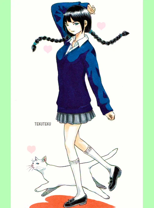 #ツインテール好き絵描きがツインテ好きのために二つ括りキャラを貼る義務 ↑ 作ったので使ってにゃ～