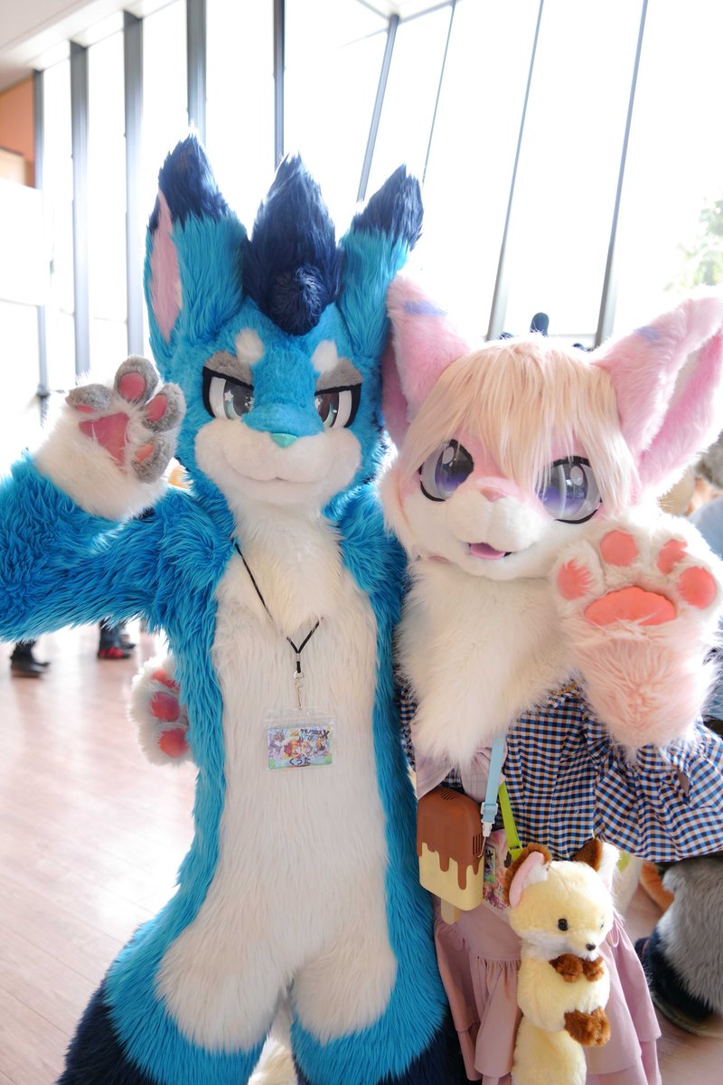 くうたくんとツーショットだよん✨🦊🩷 #ケモノクロス #furry