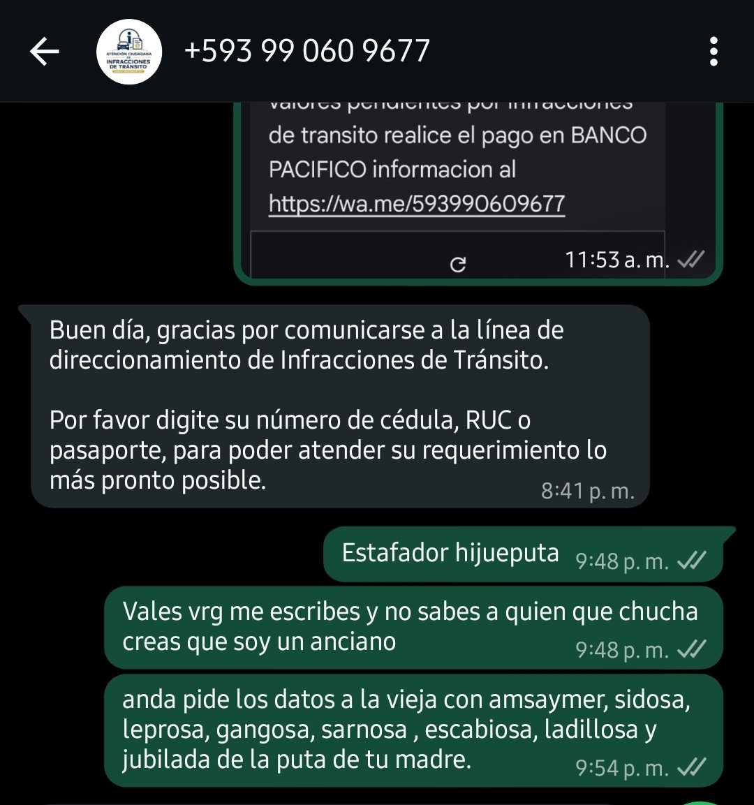 DarkAngel593's tweet photo. #estafa #ecuador @Denuncias_ecu @La_MagiaTv #spam #scammer #phishing  te llega un texto a tu número del 2601 y es un 'SMS blasters". Yo ni bicicleta 🚲 tengo https://t.co/P4ECasas1D