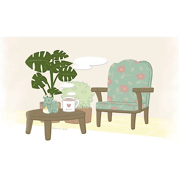 remii_k's tweet photo. 1枚目は2024年年賀状用に描き下ろしたイラストです。
2枚目のイラストの別角度でもあります。

ウィリアムモリスが好きなのでアンティークな家具に興味があります。
ちょっと素敵な、ホッとできる、暮らしも描いてゆきたいテーマです。 https://t.co/sGuLKgvFTB