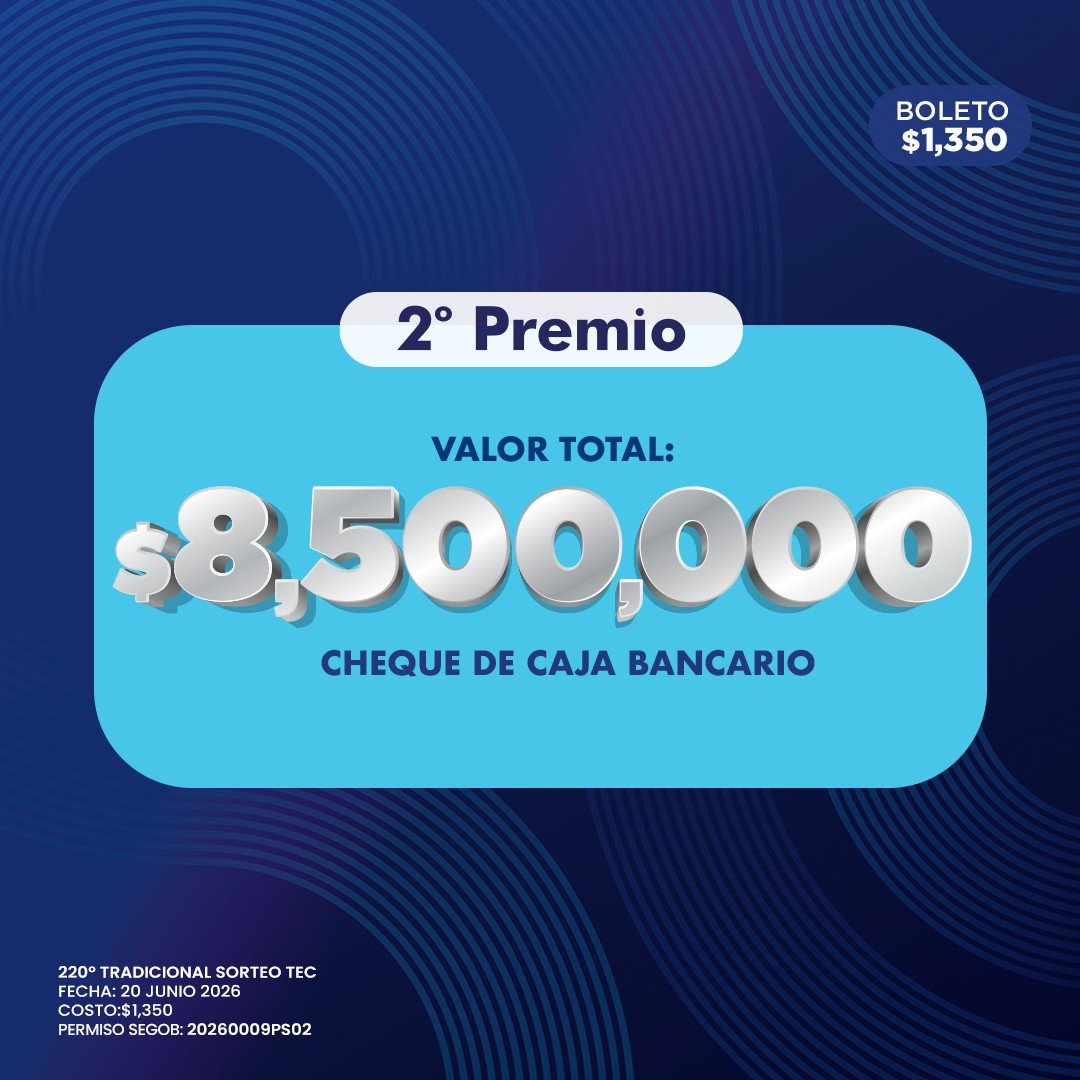SorteosTec's tweet photo. ⏳✨ ¡EL TIEMPO CORRE Y LOS BOLETOS SE ESTÁN ACABANDO! ✨⏳

Este 20 de junio podrías convertirte en el próximo ganador del 220° Sorteo Tec Tradicional 😱🍀

🎟️ Con un solo boleto puedes participar por:
🏡 La increíble Casa del Tec con un valor total de $76,100,000
💳 Cheques millonarios de $8,500,000 y $3,500,000
🚙 Autos y camionetas BYD
🎁 Y más de 10,000 premios más

💸 Compra tu boleto por solo $1,350 y págalo a MSI:
https://t.co/reoGX5Wgkr
🔥 No te quedes fuera… porque el próximo ganador podrías ser tú.