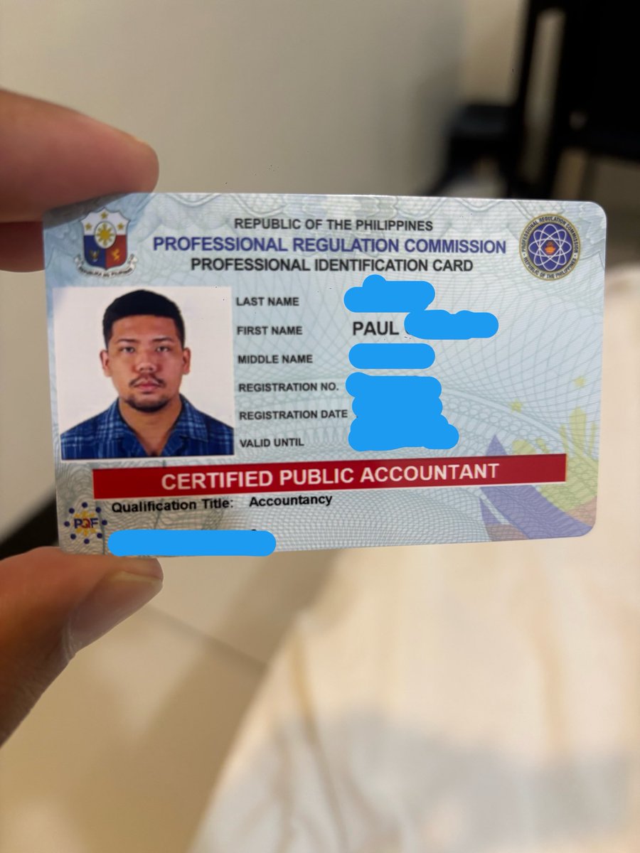 pcsisican's tweet photo. Renewed my PRC license with my most recently taken decent picture. Haha https://t.co/k2f7T47RUX