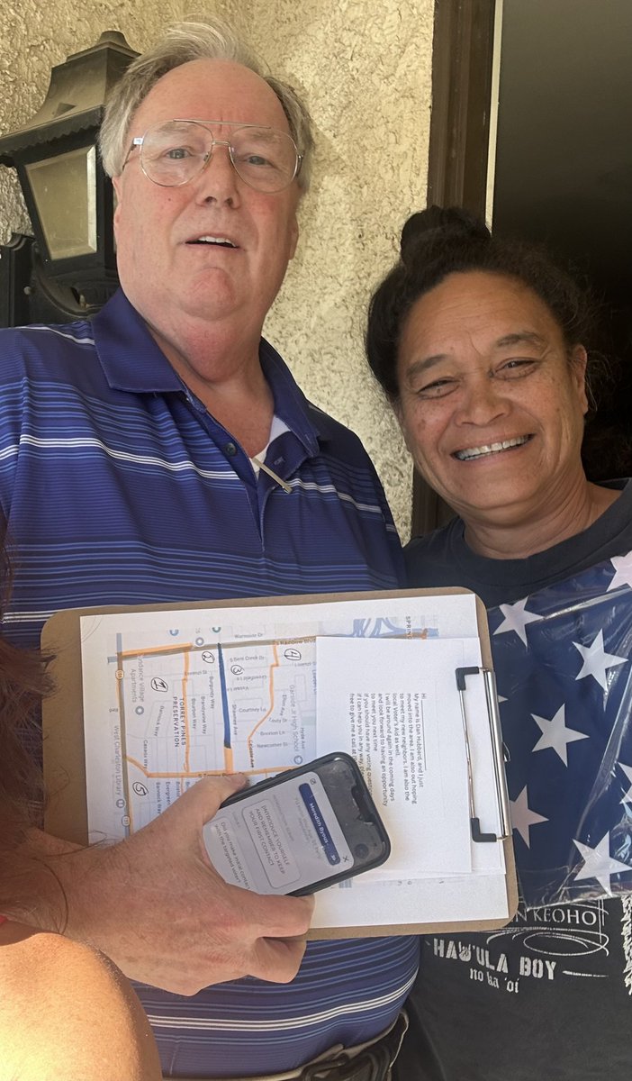 Shirie1010's tweet photo. Knocking those doors to get the ballots in the box! Let’s go🥳🇺🇸👏@TPUSA @TPAction @Travis_Linsday @tylerbowyer @CombatKimmy https://t.co/egK3PhiOwF