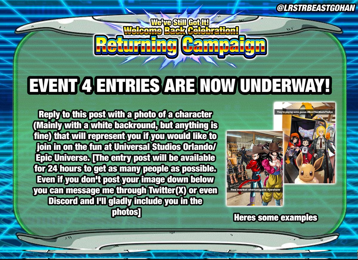 LRSTRBEASTGOHAN's tweet photo. EVENT 4 ENTRIES ARE NOW UNDERWAY! https://t.co/foCGJWm2RK