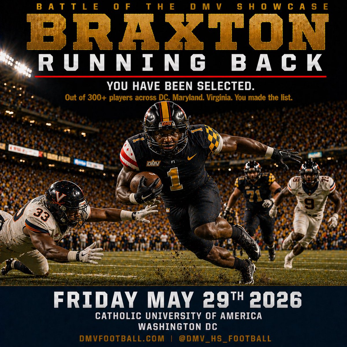 braxx5kk_'s tweet photo. I will be attending the DMV Showcase tomorrow May 29th as a rising sophomore, come check me out!!
@DaemonDameon @Ty3dmonds 
@RBSFootball26 @NaptowNightmare 
@TopPreps @PrepRedzoneMD 
@MaxPreps @MUHawksFB 
@CoachSamDorsett @DmvSportsLive6 
@CoachKarlMofor https://t.co/hqTz9ns2jG