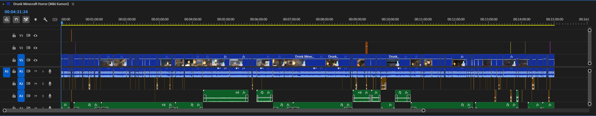 perim_editor's tweet photo. timeline of today, editing a long-form video of Minecraft https://t.co/bOnDVp7Jm1