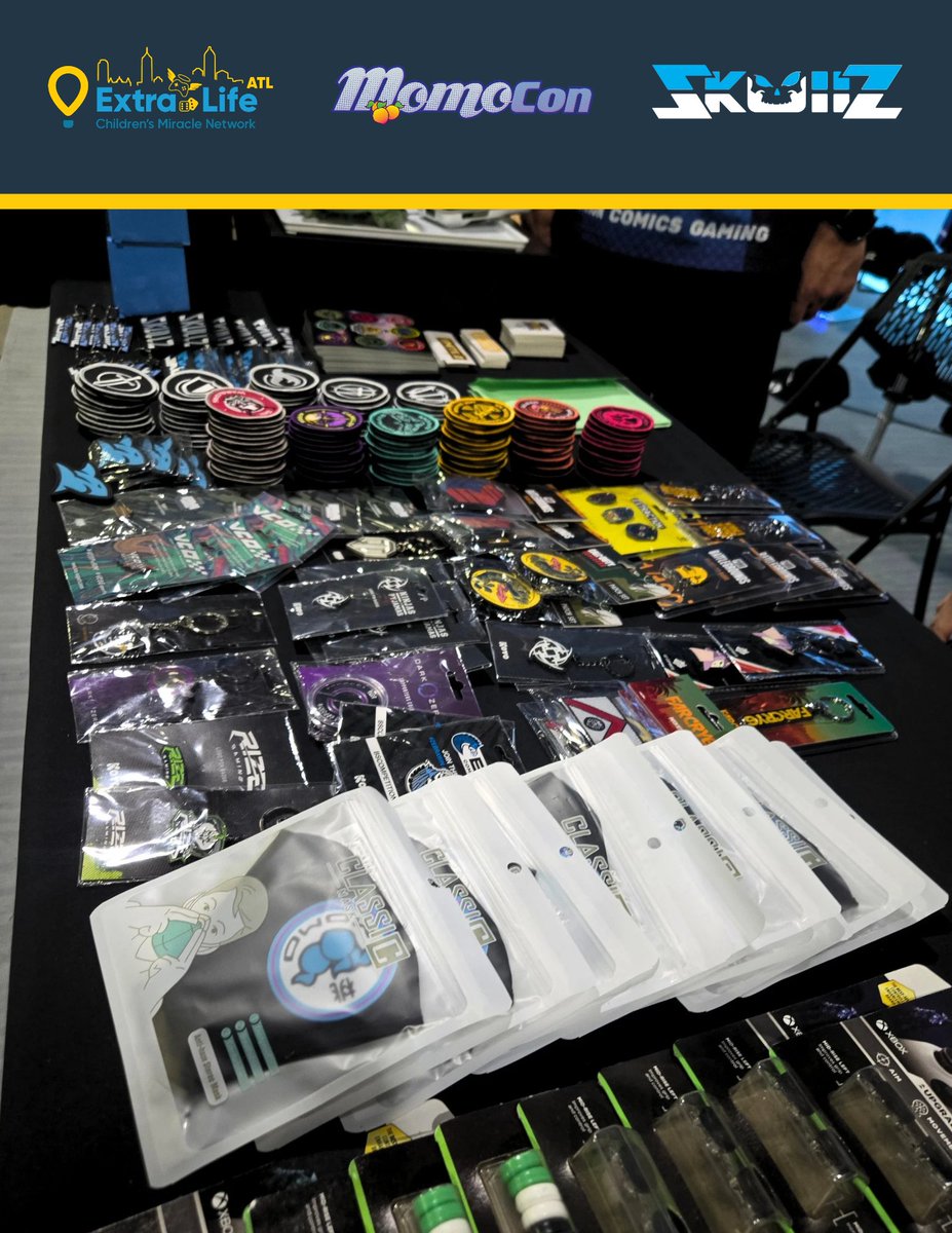 ExtraLifeAtl's tweet photo. 🎮💙 Shoutout to SKULLZ for helping turn merch into a mission
Their custom jersey was a way for the community to directly support CHOA
Every dollar goes straight to CHOA. 100%
Check them out: https://t.co/9D4mh503VC
#ExtraLifeATL #SKULLZ #MomoCon2026 #CHOA #CMN #CharityGaming https://t.co/5tFveomgSf