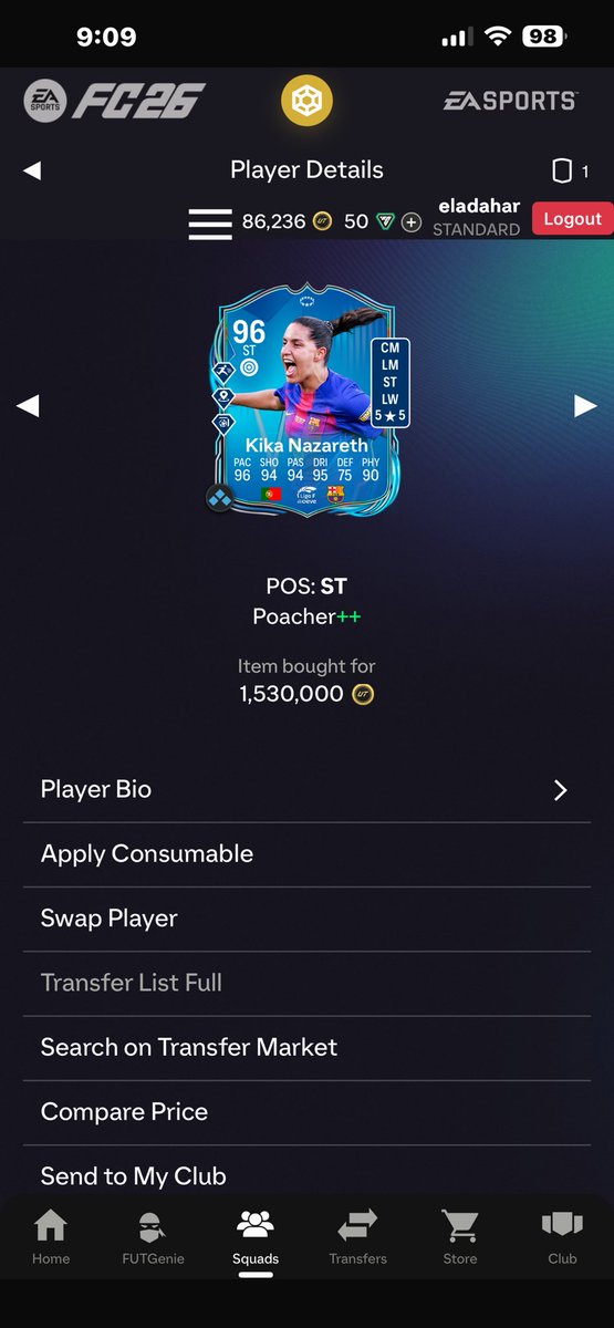 MLocksmith7890's tweet photo. @Jake_FutTrading She’s so good in game, I’ve got 6 more to sell back to the panic sellers that sold her for 1.5 lollll https://t.co/gfjCAe48SH