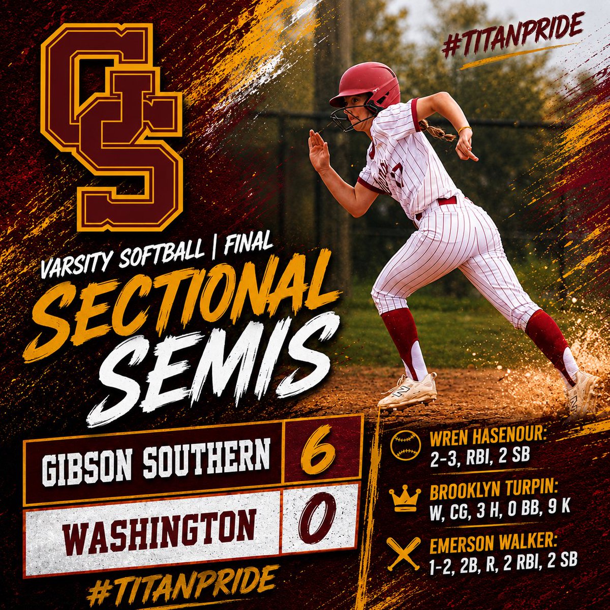 GSTitans1's tweet photo. Varsity Softball | Final
Sectional Semis https://t.co/W9NsZ1LhgF