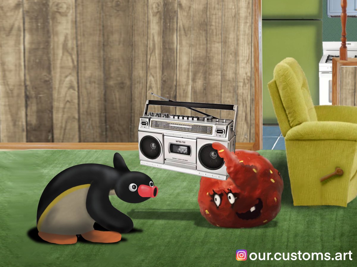 Our_Customs's tweet photo. This #fusionfriday meatwad and pingu are enjoying some stop motion jams in the Aqua teen house!

#pingu #meatwad #athf #aquateenhungerforce https://t.co/Ip8aUjCggL