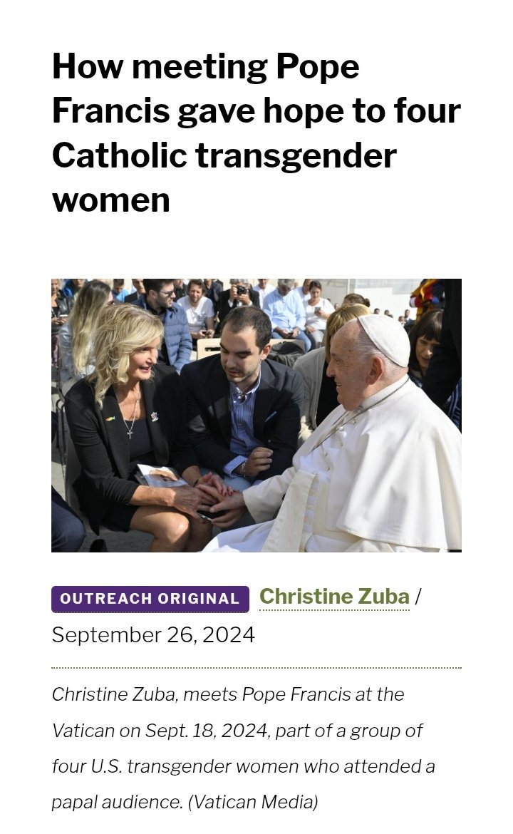 UserName558135's tweet photo. @OldWomanSinging @StandingforXX The Bible accepts eunuchs who were considered similar to trans people. The Bible is all about breaking down private spaces and including the outcasts and the marginalised. 

How could the Pope call himself Catholic? The Catholic Church accepts everyone and supports their rights https://t.co/UaTv96is5m