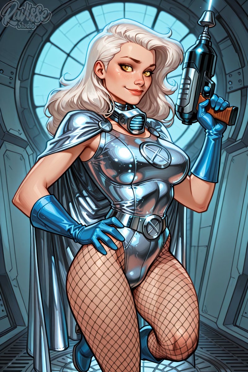 RavisseArt's tweet photo. "How does it work? It goes PEW PEW and the bad guys fall down!"

#SciFiSirenFriday x @bluebunny996
#FashionFridayAI x @rewsterp, @AIBeautyBuilder
#FishnetFridayAI x @Goonerrmasterr

#aiart #aigirls #aiartcommunity #RavisseStudio https://t.co/0Eh3SGQXMT