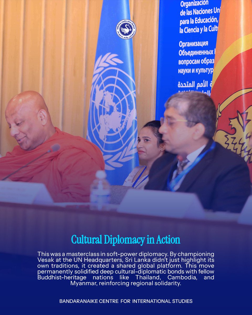 BCISLKA's tweet photo. 🌸 Reflecting on Sri Lanka’s diplomatic journey in designating the International Day of Vesak at the United Nations. A milestone of peace, culture, and global harmony. 🌍🕊️

#Vesak #InternationalDayOfVesak #SriLanka #ForeignAffairs #Diplomacy #UN #BCIS #BuddhistHeritage https://t.co/53HCUspIRM