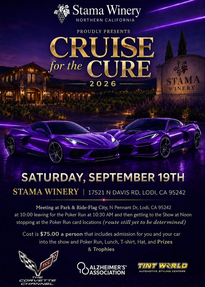C7Z06CHRIS's tweet photo. ***PLEASE LIKE AND SHARE***

Cruise for the Cure 2026. Saturday September 19, 2026, we are looking for donations monetary or physical item(s) to be raffled off at the event.

Proceeds will be go to the nonprofit Cruse For The Cure in support of Alzheimer’s Foundation.

#endalz https://t.co/ahXpz7iQaQ