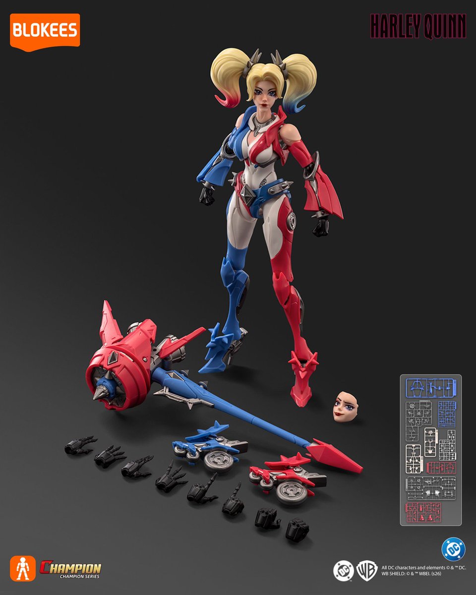 preterniadotcom's tweet photo. Blokees DC Comics Champion Class Harley Quinn Model Kit. https://t.co/isBRsEXsGL
