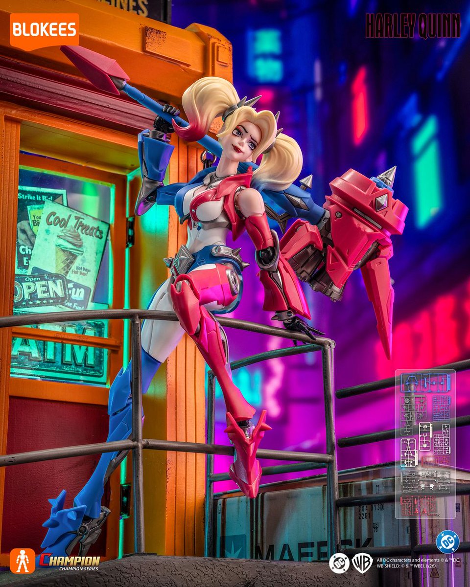 preterniadotcom's tweet photo. Blokees DC Comics Champion Class Harley Quinn Model Kit. https://t.co/isBRsEXsGL