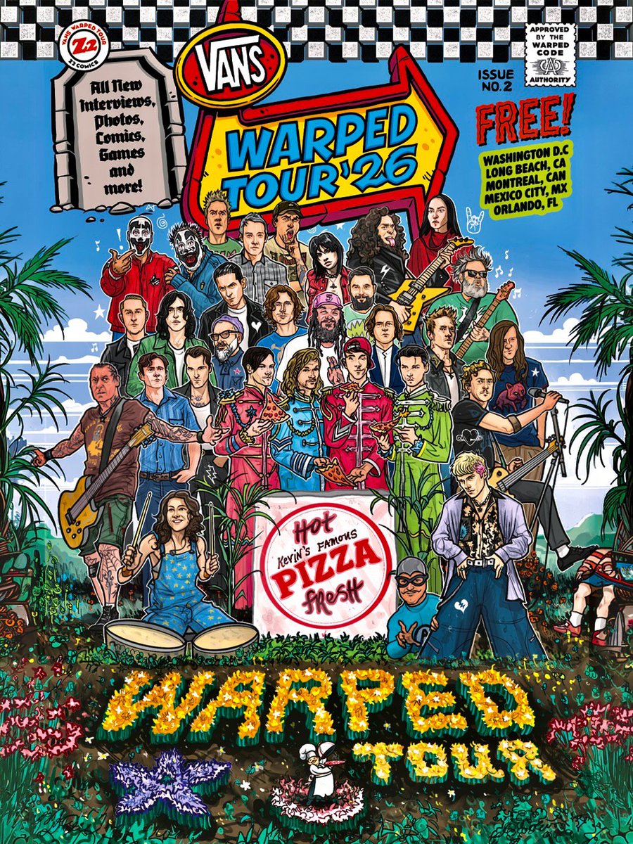 SD_Comic_Con's tweet photo. Ready to rock? 🤘 @Z2comics is celebrating #WarpedTour with a 76-page zine featuring interviews, original comics, and more, heading to Warped Tour and #SDCC: https://t.co/mV3soLSCZx https://t.co/gNsB0yFsKW