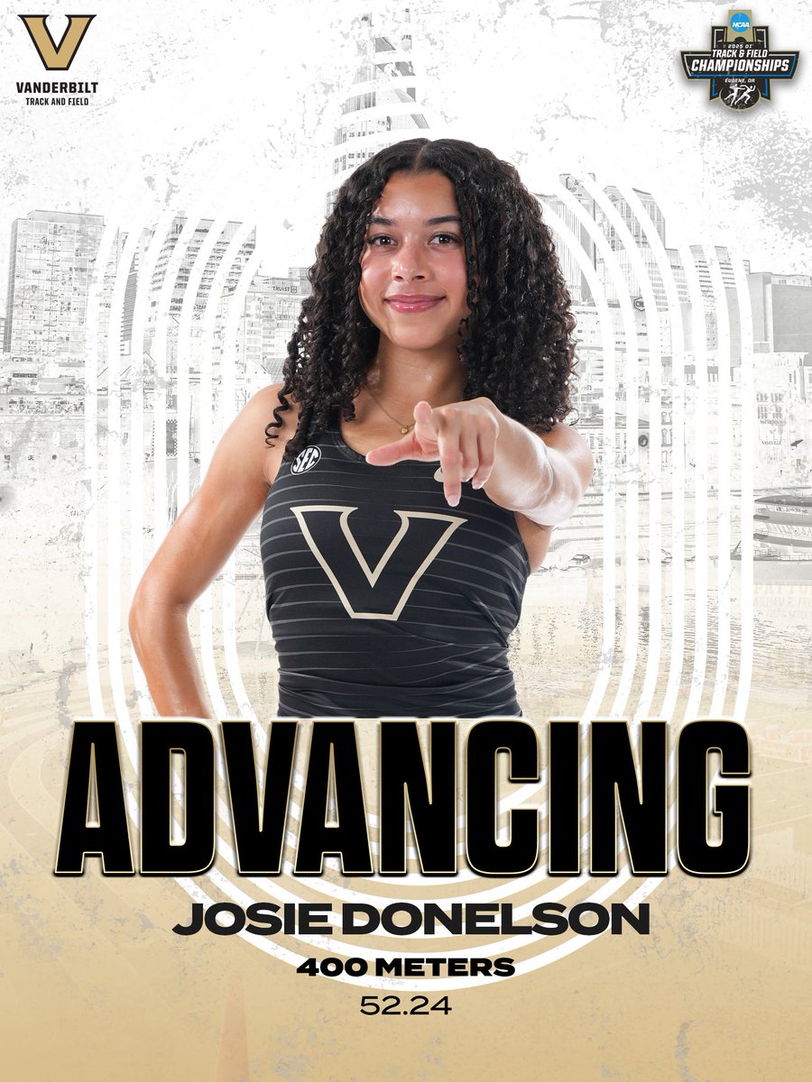 vandyxctrack's tweet photo. 𝐀𝐃𝐕𝐀𝐍𝐂𝐈𝐍𝐆  

Josie Donelson posted a personal-best 52.24 in the 400 meter dash to become fourth-fastest in the record books and compete in the quarterfinals on Saturday.  

#AnchorDown https://t.co/gW61EmoJ4B