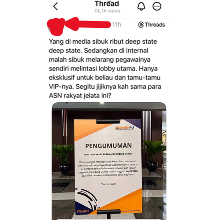 agus_atra's tweet photo. Gampang bgt nyari salah bawahan, dari eselon sampai CPNS kena semprot terus. Berasa se-kementerian @kemenpu eror semua, cuma pak menteri yang paling bener dan gak pernah konslet🔥 Sumber : Deskjabar

#dodyhanggodo #kementerianpu #menteripukonslet #menteripu #dodyhanggodokonslet https://t.co/wa5e53llII
