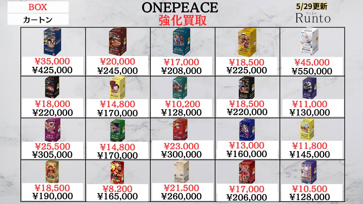 5/29(金) ✨🚀ONE PIECE買取強化🚀✨ 【OP-1】ROMANCE DOWN BOX