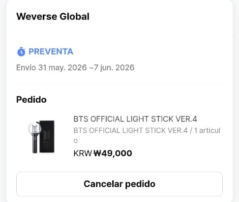 Sun_3125's tweet photo. Le gane a weverse y pude tener la armybomb! https://t.co/s9nzZcYiDU