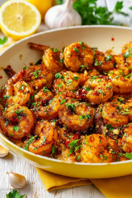 ann_ann886's tweet photo. Crispy Garlic Butter Shrimp

Ingredients
500g (1 lb) large shrimp, peeled and deveined
3 tbsp cornstarch
Salt and black pepper, to taste
2 tbsp olive oil or vegetable oil
3 tbsp butter
5 garlic cloves, finely minced
1 tsp chili flakes (optional)
1 tbsp soy sauce
1 tbsp lemon juice
1 tsp honey
2 tbsp chopped parsley or green onions
Lemon wedges, for serving

Instructions
Pat the shrimp dry with paper towels. Season with salt and black pepper.
Lightly coat the shrimp with cornstarch. Shake off any excess.
Heat the oil in a large skillet over medium-high heat.
Add the shrimp in a single layer and cook for 2–3 minutes per side until crispy and golden. Remove and set aside.
Lower the heat to medium. Add the butter and minced garlic to the same pan. Cook for about 30 seconds until fragrant.
Stir in the chili flakes, soy sauce, lemon juice, and honey.
Return the shrimp to the pan and toss well to coat in the garlic butter sauce.
Sprinkle with parsley or green onions and serve immediately with lemon wedges.