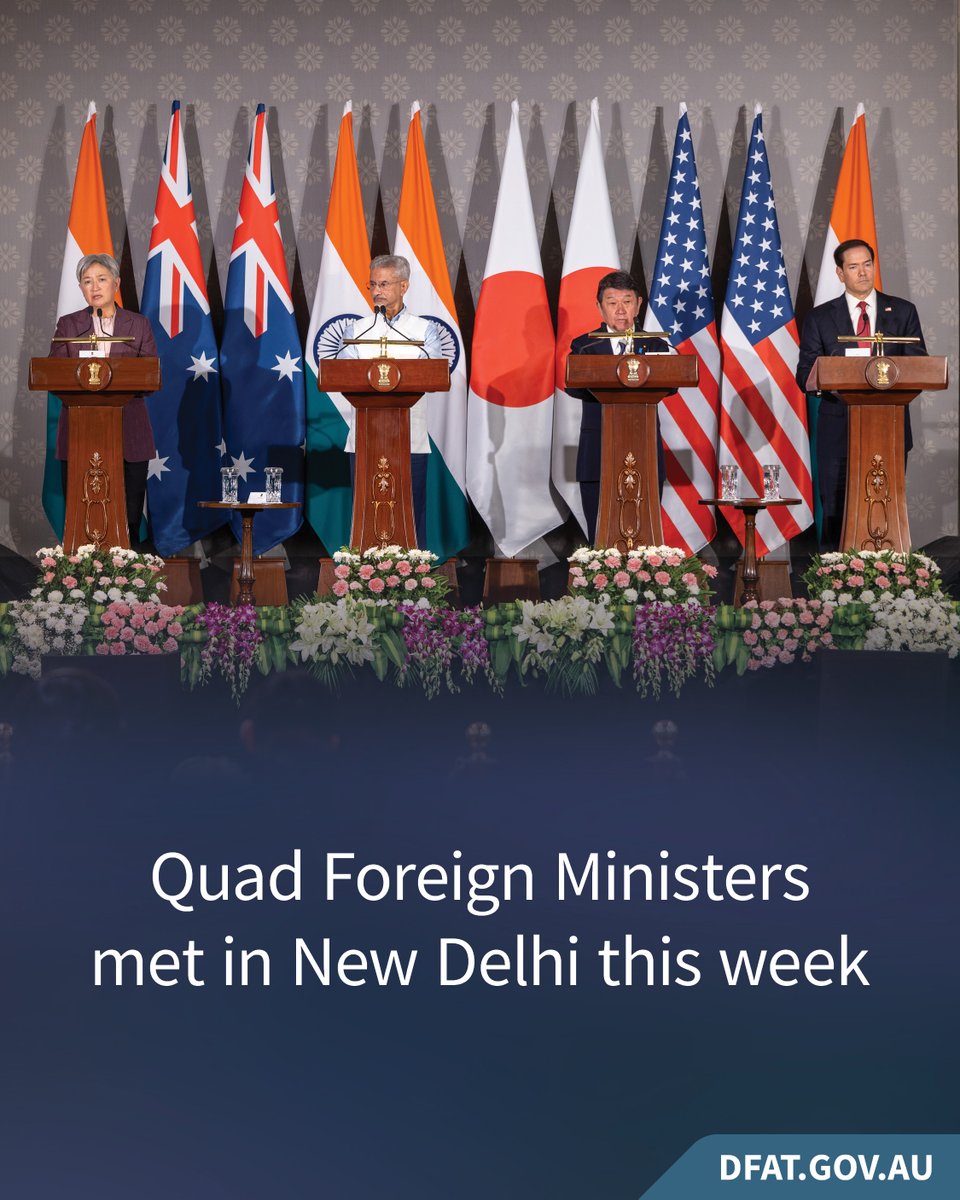 dfat's tweet photo. The Quad delivers practical outcomes – from strengthening maritime security, to critical mineral supply chains, energy security, infrastructure and disaster response. https://t.co/dDWI1xEwAB