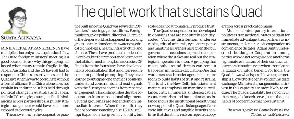 D_U_Teachers's tweet photo. Sujata Ashwarya (#JMI)
#QUAD
Indian Express, 29/05/2026 https://t.co/9Yz4YYylh8