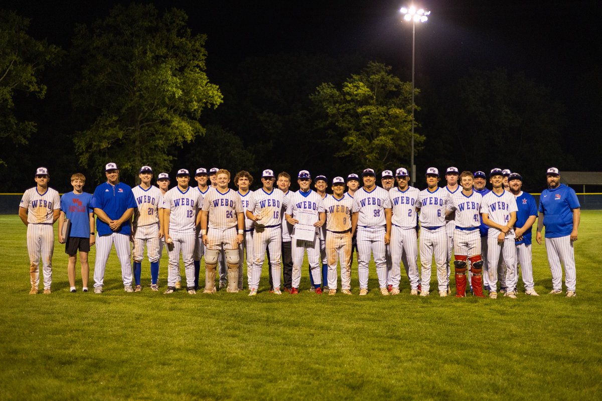 WeBoAthletics's tweet photo. Baseball Sectional 

WeBo 4
Rensselaer Central 2
Final 

@Webo_Baseball1 advances to Saturdays Semi-Final vs. LCC at North Montgomery | 1 PM. https://t.co/1Sg8tQFV50