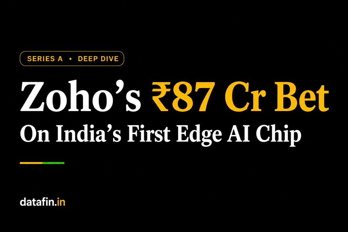 UnlistedZone's tweet photo. Zoho has never taken a single rupee from investors.

But last year, they quietly wrote an ₹87 Cr cheque into a tiny startup in Thiruvananthapuram.

Here's the story nobody is talking about 🧵

_____________________________________________

1. First — understand what this startup actually does.

Netrasemi builds chips.

Not apps. Not SaaS. Not AI wrappers.

Actual silicon. That you can hold in your hand.
_____________________________________________

2. Most people don't know how hard this is.

When a software startup ships a bug → fix it tomorrow.

When a chip startup ships a bug  

a) 6-18 months of delay.

b) ₹10-50 Cr to try again 

c) Start from zero

d) No patch. No hotfix. No second chances.

_____________________________________________

3. Here's how a chip actually gets made:

a) Years of writing code (not the kind that runs on laptops) 

b) Send a file to Taiwan for manufacturing

c) Wait 3-6 months 

d) Open the package 

e) Find out if 5 years of work was right or wrong

That's it. That's the whole process.

_____________________________________________

4. The three founders?

All ex-Intel. Ex-Conexant. Ex-Hitachi Japan.
60+ years of combined semiconductor experience.

They could've stayed at their comfortable corporate jobs.

They didn't.
_____________________________________________

5. Their chip — the A2000 — runs AI directly on the device.

No cloud. No internet. No latency.

Think: 

a) Drones patrolling borders 

b) Factory robots detecting defects 

c) Defence cameras that work offline

This is what "edge AI" actually means.

_____________________________________________

6. And the kicker?

The chips that currently run India's surveillance cameras and defence drones are made by:

a)  Qualcomm 🇺🇸 

b) MediaTek 🇹🇼 

c) HiSilicon 🇨🇳

India has zero leverage over any of them.

Netrasemi is the first real alternative.

Now back to Zoho.

Sridhar Vembu built a $10B+ company without taking a single dollar from VCs.

When a man like that writes ₹87 Cr into someone else's startup —

you pay attention.

_____________________________________________

7. The numbers from MCA filings:

Valuation → ₹521 Cr Series A 

→ ₹107 Cr total Zoho's stake → 13.8% 

Founders still hold → 54% post-funding

Zoho is the single largest external shareholder.

Bigger than the VC that invested across two rounds.

79 engineers. ₹125 Cr raised.

India's first edge AI chip is real.

The next 18 months will decide if it becomes a business.

Full deep dive with cap table, valuation breakdown, and how the chip gets made 👇

🔗 https://t.co/7LKvdjFihO