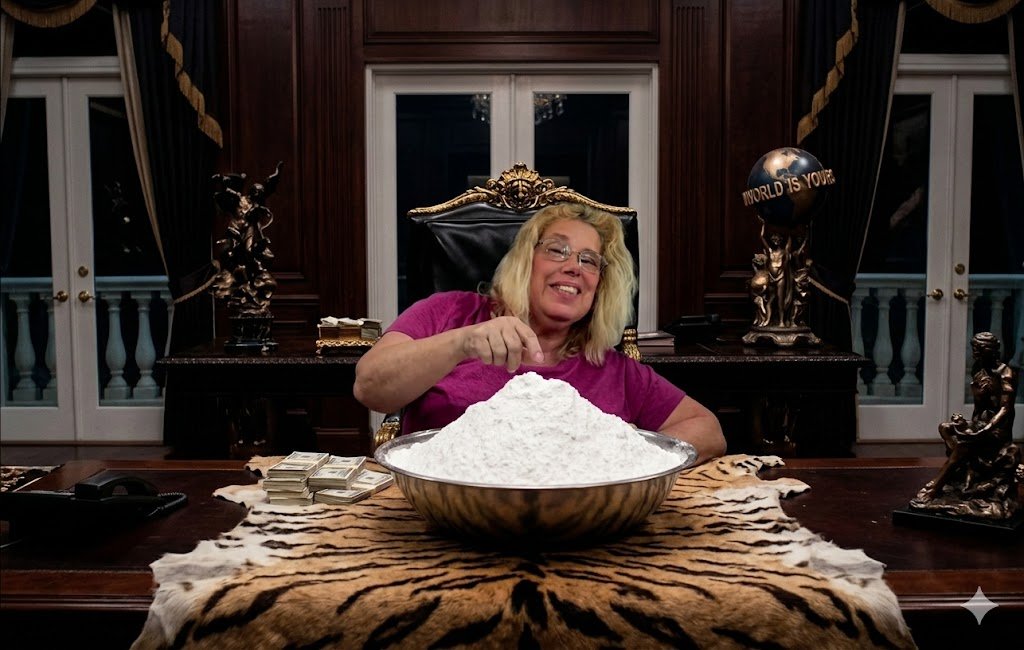 Bossmoney8444's tweet photo. #nostrils wants to write a J6 book and has been recently going live to give updates. She got a big bowl of powder ready at any moment watch out. #bottomline #trump #j6 #maga #cult #freedomcorner https://t.co/NGFKN2xwv7