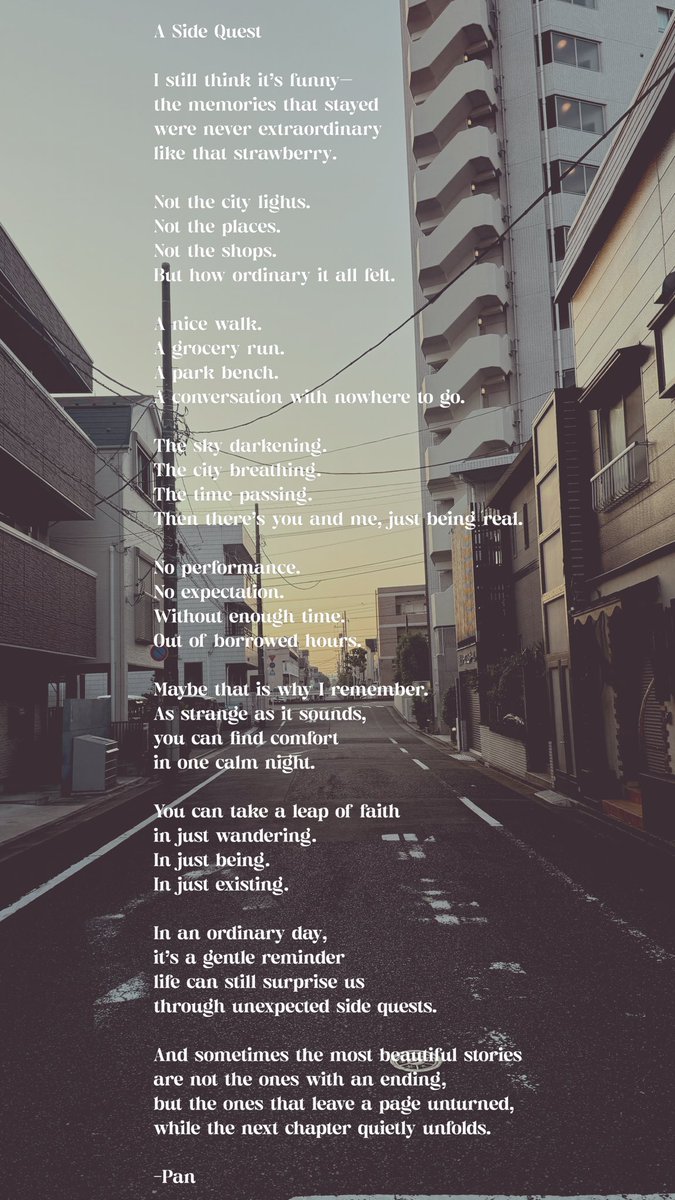 terrrible_nap's tweet photo. This is a recent poem I have written which is a subtle reminder that I continue to rediscover myself and ordinary things in life are truly meaningful to me. 
Thank you Mr. Tokyo for the inspiration 🌻🌷 #livelightlylaughloudlylovedeeplyliftlives https://t.co/FfbE7PrQUL
