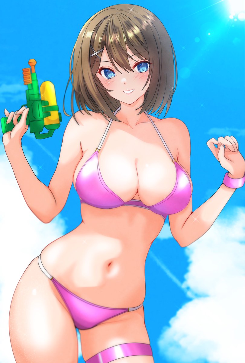 お昼の再掲
「よーし、夏だ、夏ぅ!遊ぼうぜー!」

(*'-`)まだ5月だけど夏の摩耶さま 