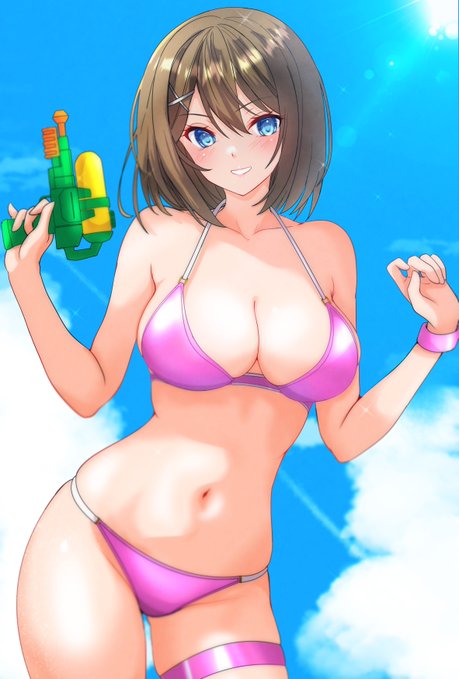 お昼の再掲
「よーし、夏だ、夏ぅ!遊ぼうぜー!」

(*'-`)まだ5月だけど夏の摩耶さま 