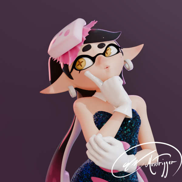Musetrigger's tweet photo. You guys like my Squid Sisters models that much? Here's the sillier one. Callie is so sweet and adorable, even when she's filled with rage.

Happy 11th Anniversary to Splatoon! https://t.co/BwMxZlCRem