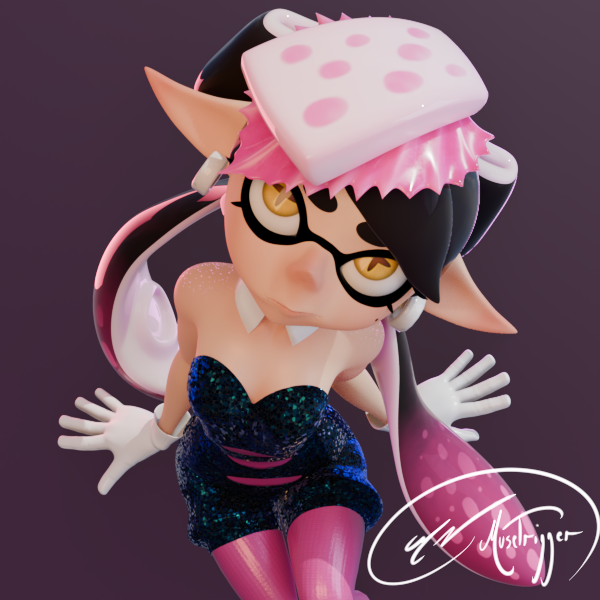 Musetrigger's tweet photo. You guys like my Squid Sisters models that much? Here's the sillier one. Callie is so sweet and adorable, even when she's filled with rage.

Happy 11th Anniversary to Splatoon! https://t.co/BwMxZlCRem