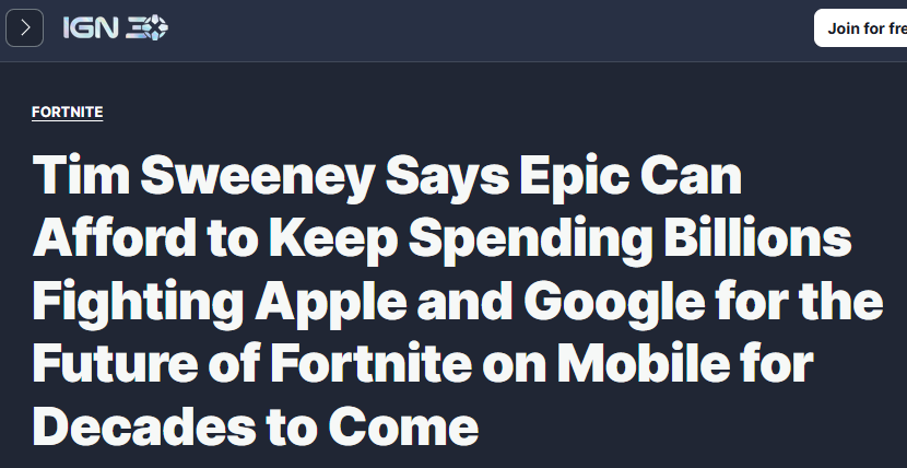 Nitroid's tweet photo. @TimSweeneyEpic This you? 

Two months after saying this, Epic laid off over 1,000 people. I don't think you really have any right to be a smartass about costs, Mr. Sweeney. https://t.co/YXej6kDU19